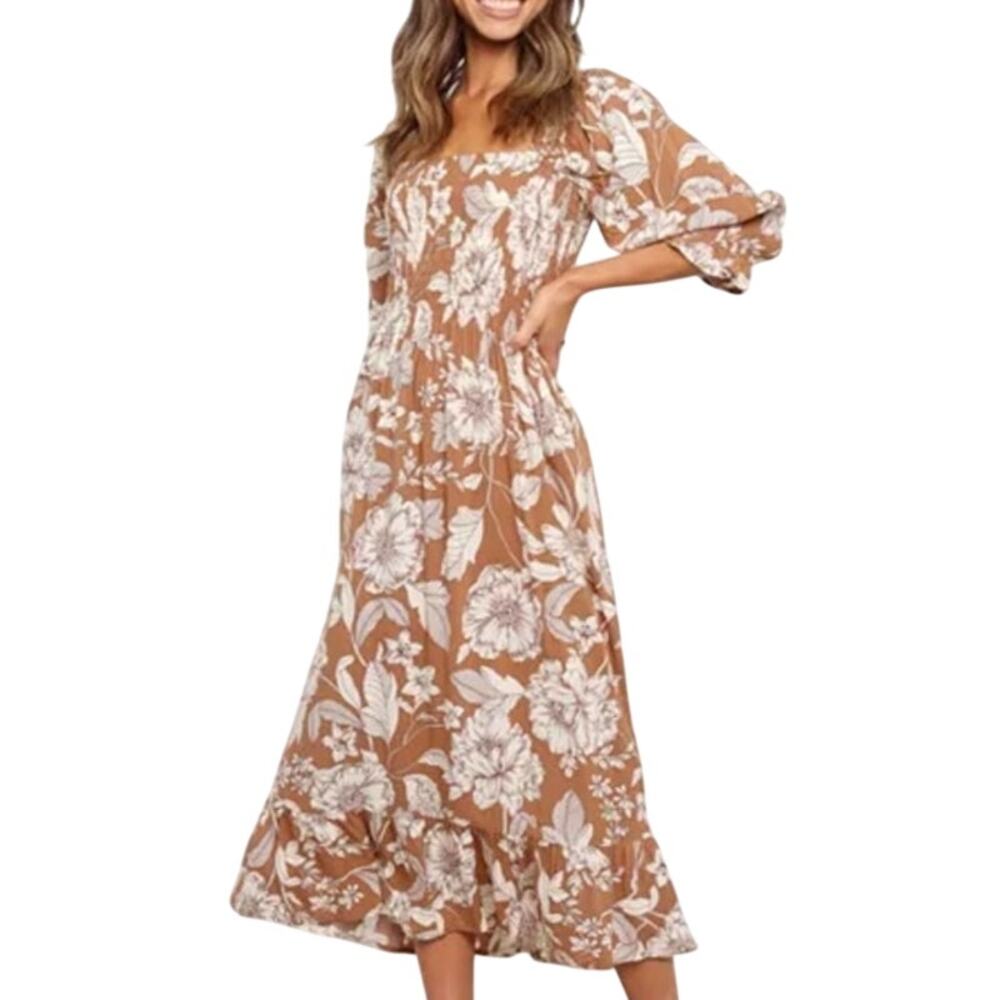 Petal & Pup Byron Floral Midi Dress Size 4 NWT